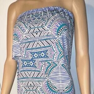 Tart maxi Bohemian sleeveless Aztec women’s size M stretchy knit summer dress ￼